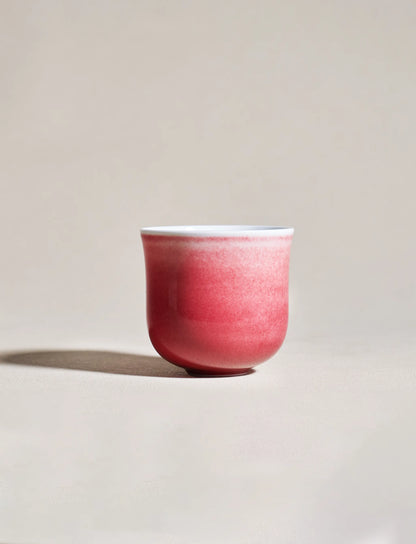 SaraGaia Peach Blossom Glaze bell cup. Hand-thrown Jingdezhen porcelain.