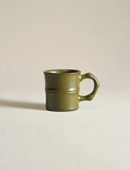 Saragaia Bamboo Branch Porcelain Mug - Tea Dust Glaze, handcrafted in Jingdezhen