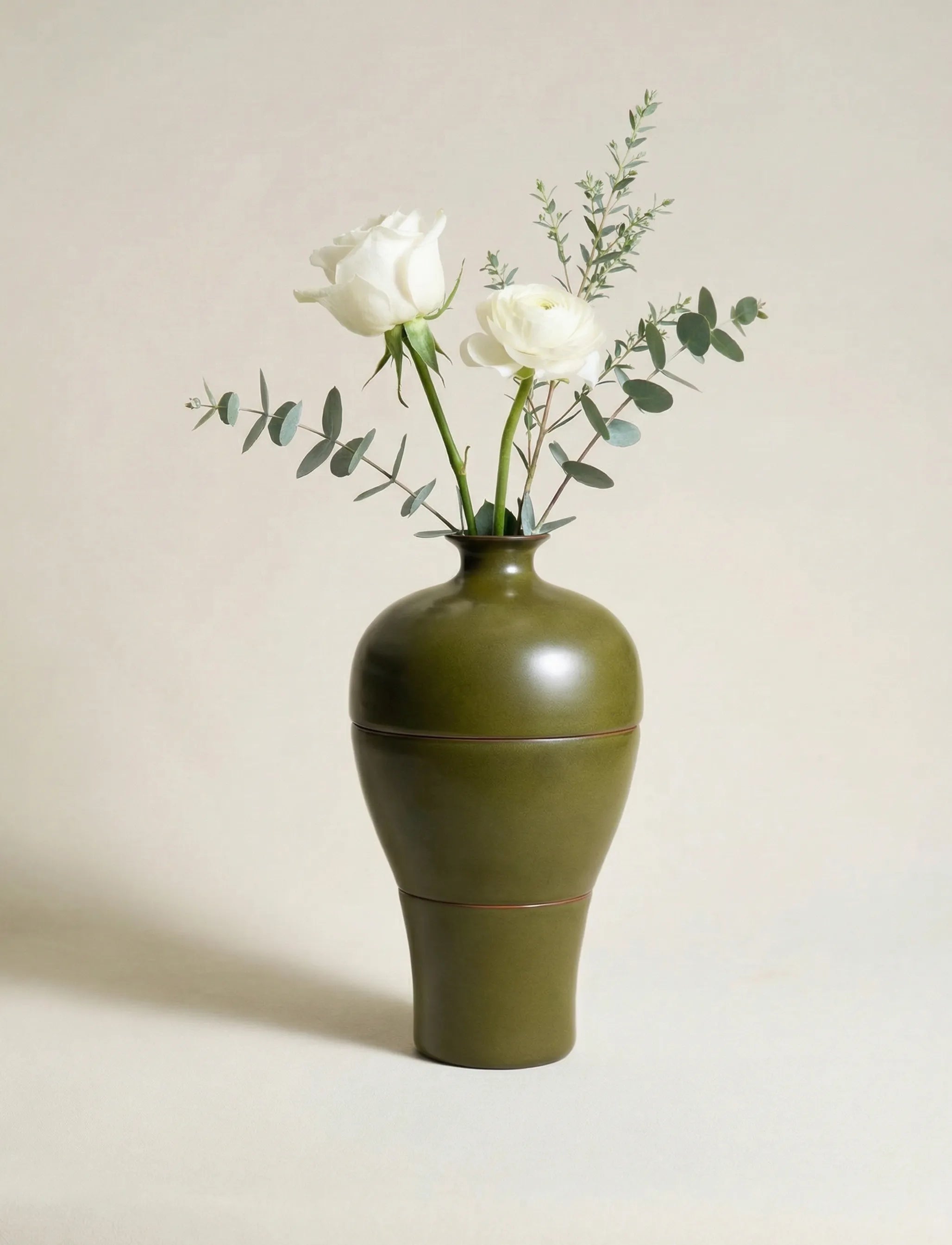SaraGaia Tea-Dust Glaze vase. Hand-thrown Jingdezhen porcelain.
