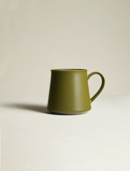 SaraGaia Tea-Dust Glaze mug with handle. Hand-thrown Jingdezhen porcelain.