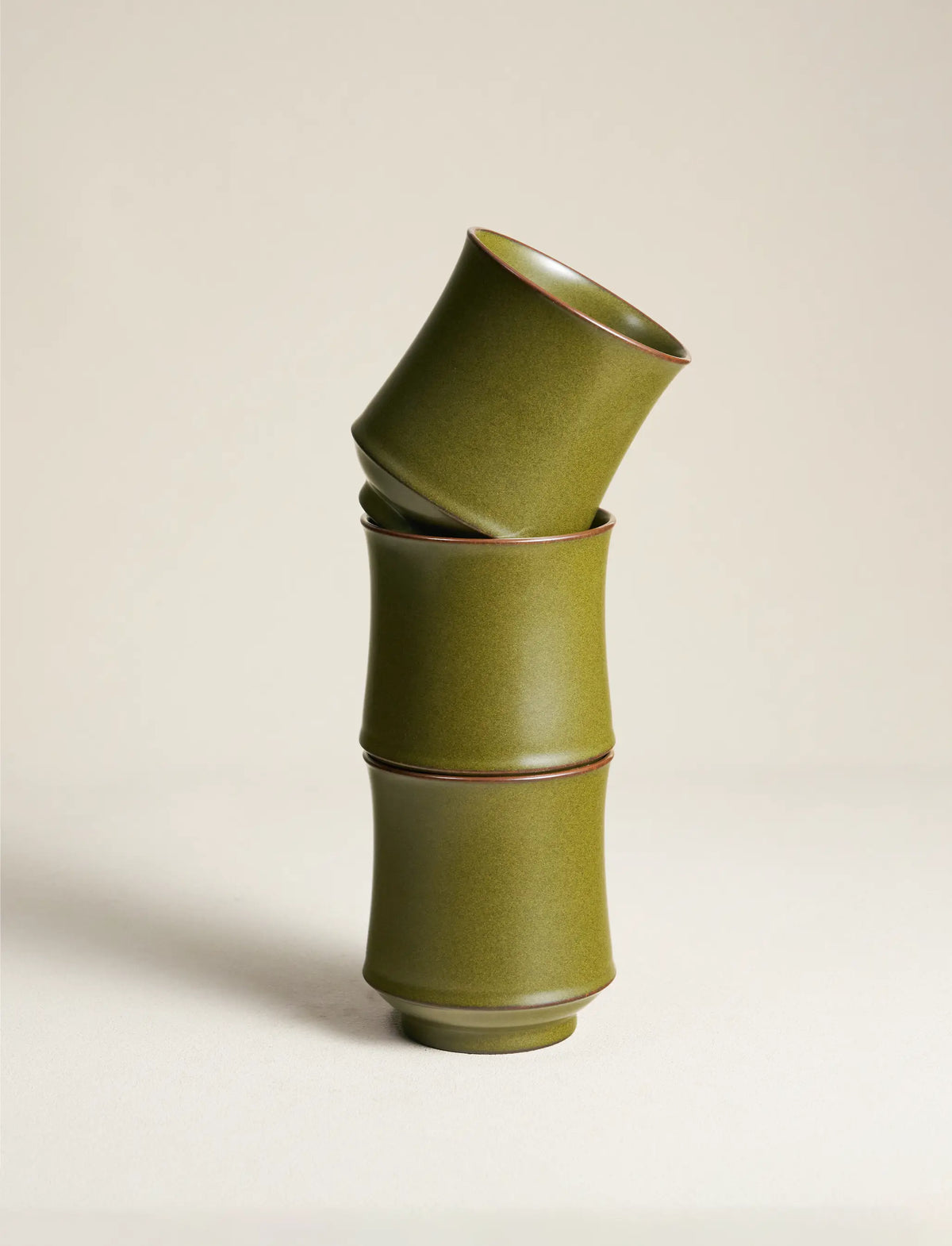Bamboo Puzzle Porcelain Mug - Tea dust glaze / Trio Set