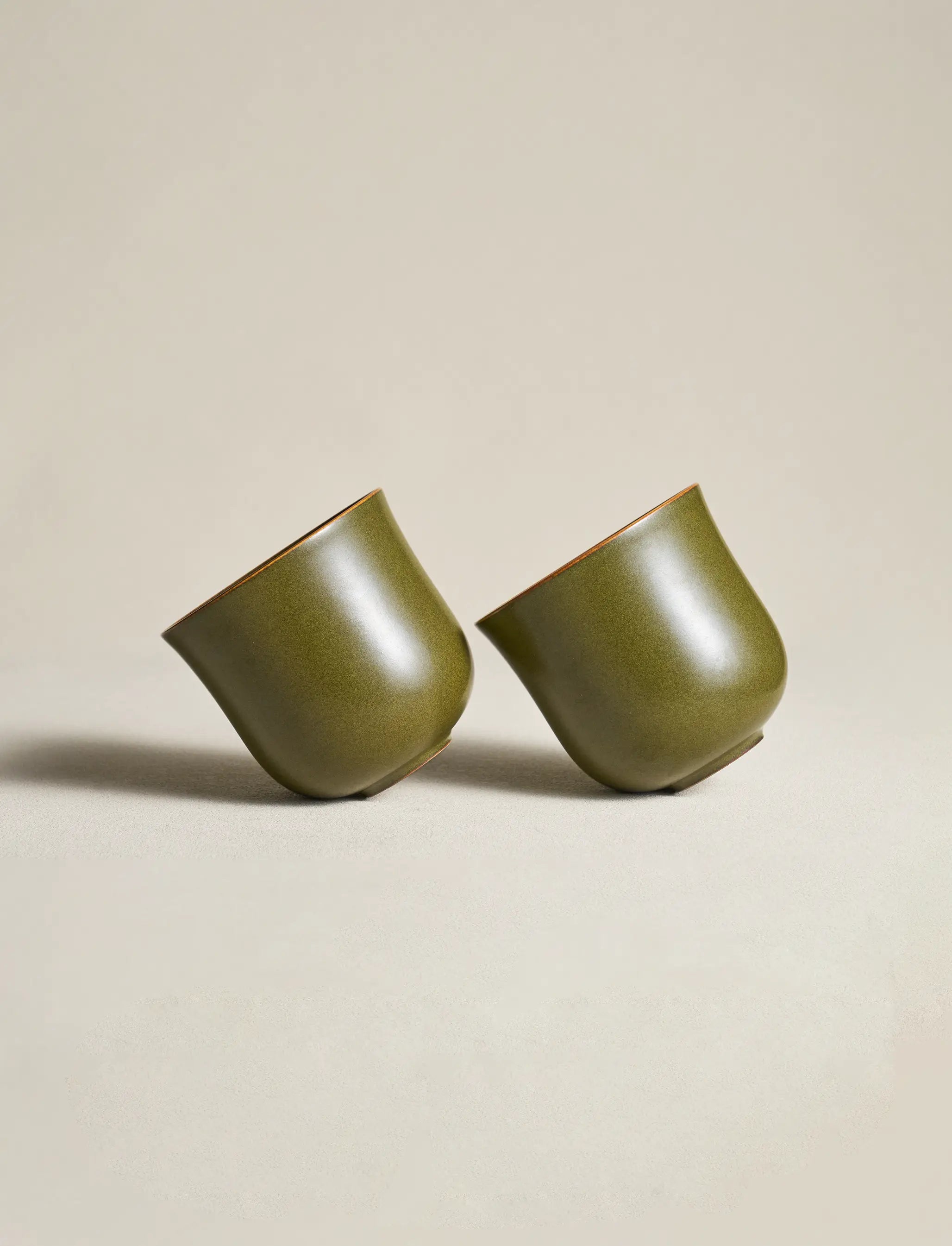 Two SaraGaia bell-shaped cups. Unique handcrafted mineral glaze finish.